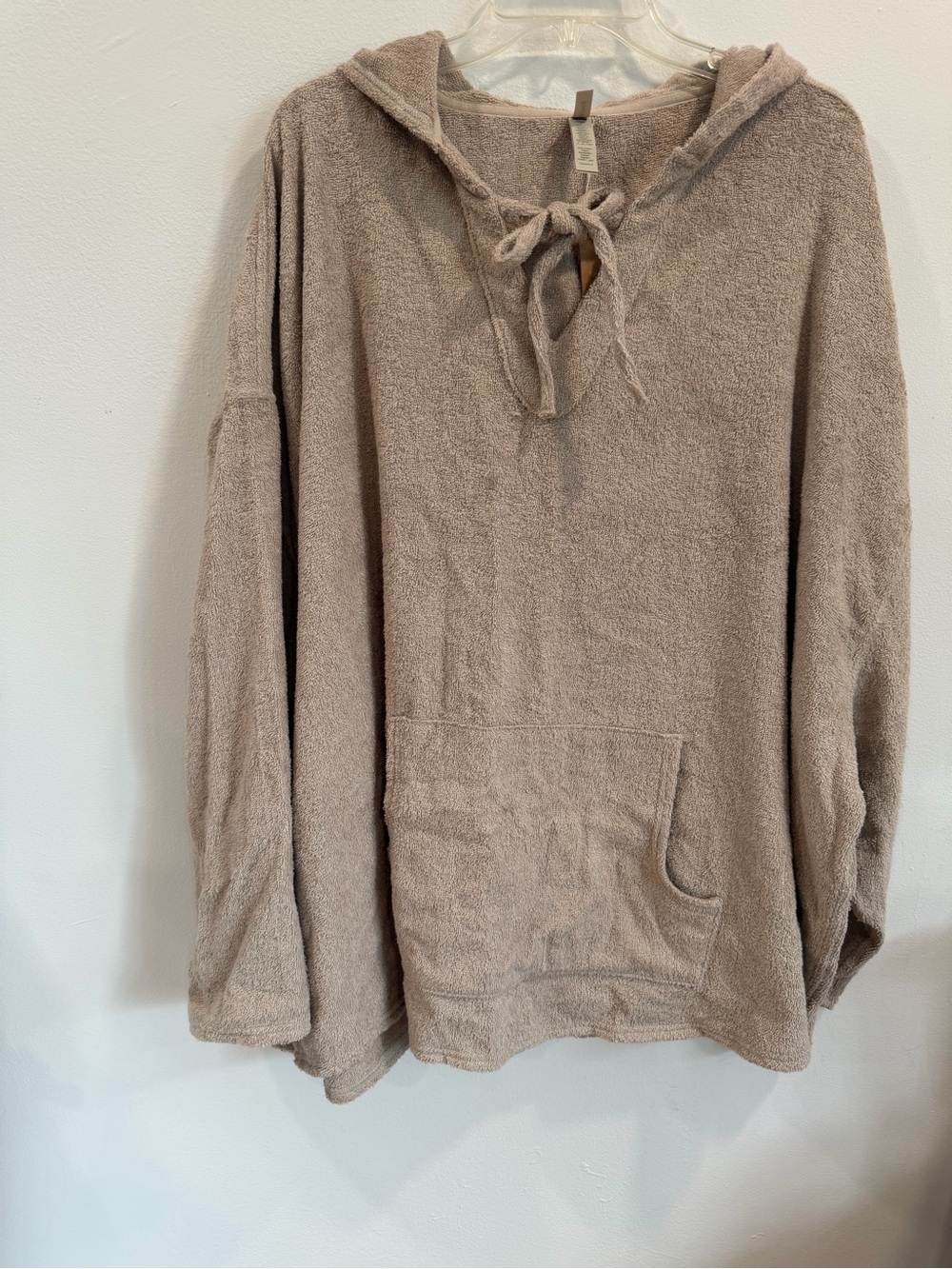 Skims Terry Cover-Ups Oversized Hoodie – Stone (Size XL) – NWT